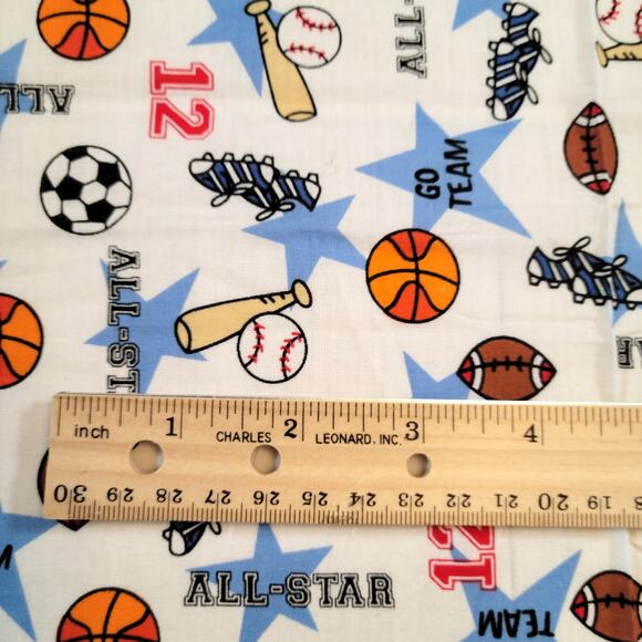 Cotton Fabric All Star Sports Balls Megaphone Joann Fabrics Football  34 x 43” - Picture 6 of 8